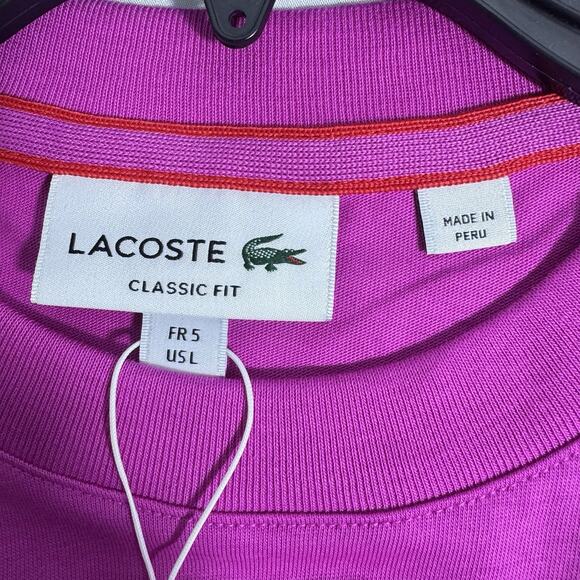 Lacoste Mens Large Pink Tee Shirts MSRP $70 - Picture 5 of 9